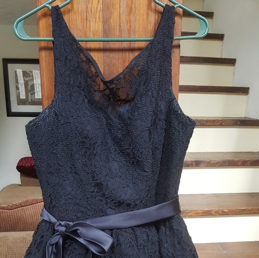 Black lace tool dress